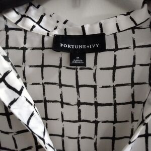 Fortune + Ivy Black and White Blouse